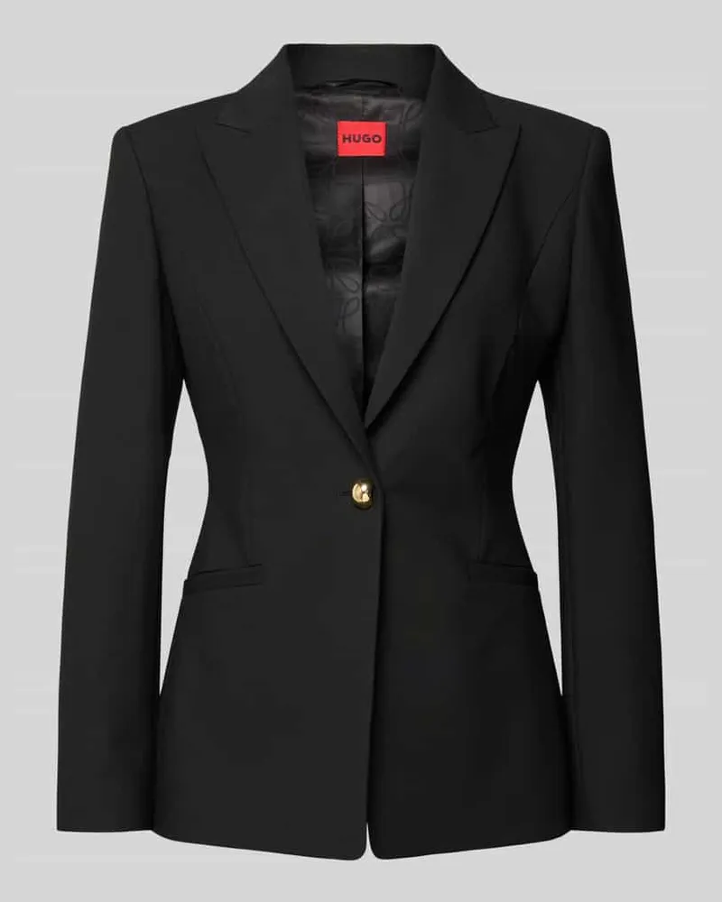 HUGO BOSS Regular Fit Kurzblazer mit Viskose-Anteil Modell 'ABIRE Black