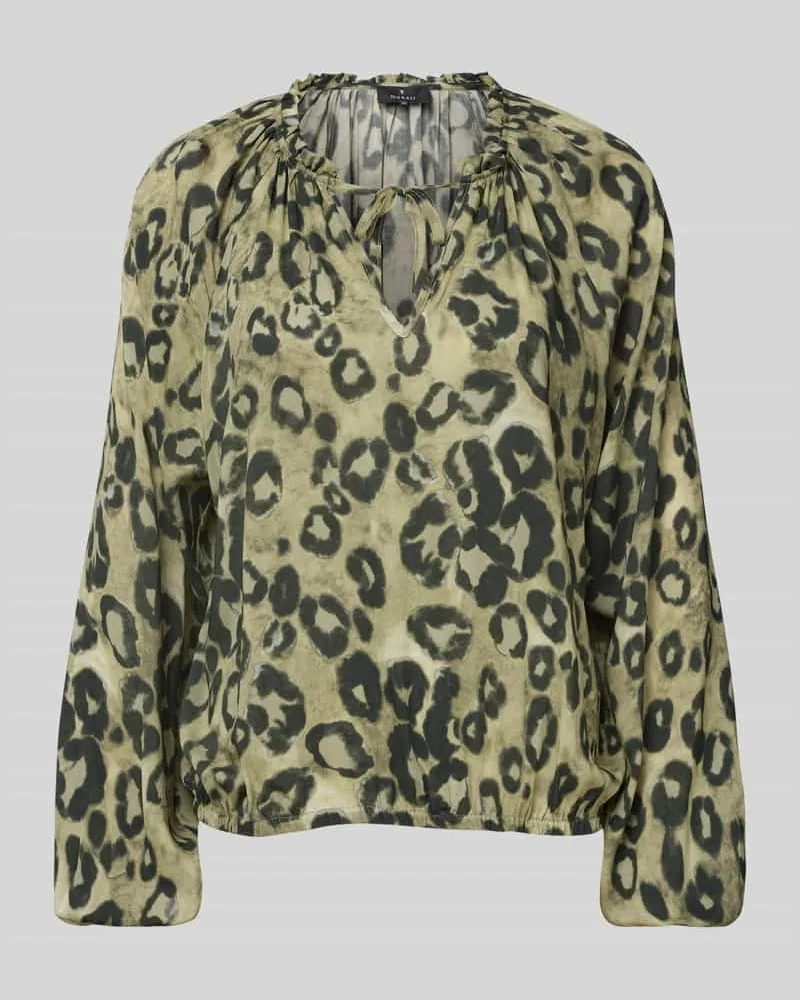 monari Regular Fit Bluse aus Viskose mit Animal-Print Gruen