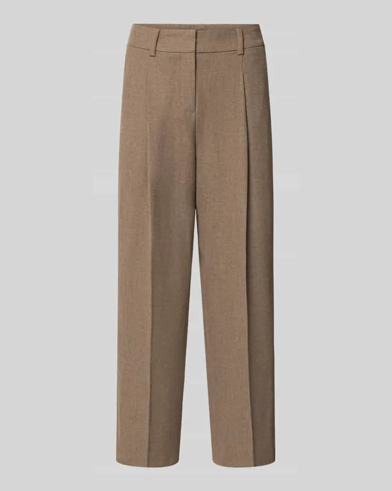 SEDUCTIVE  Regular Fit Bundfaltenhose mit Viskose-Woll-Anteil Modell 'SLOANNE Mittelbraun