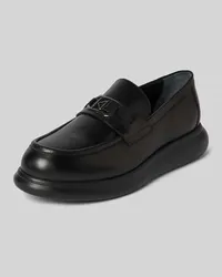 Karl Lagerfeld Loafers aus Leder mit Label-Applikation Black