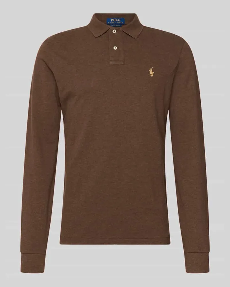 Ralph Lauren Slim Fit Poloshirt aus reiner Baumwolle Dunkelbraun