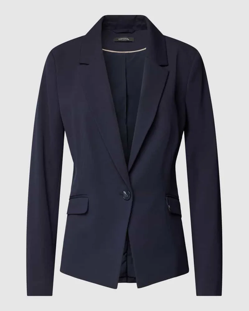 COMMA Shaped Fit Blazer aus Viskose-Mix Marine