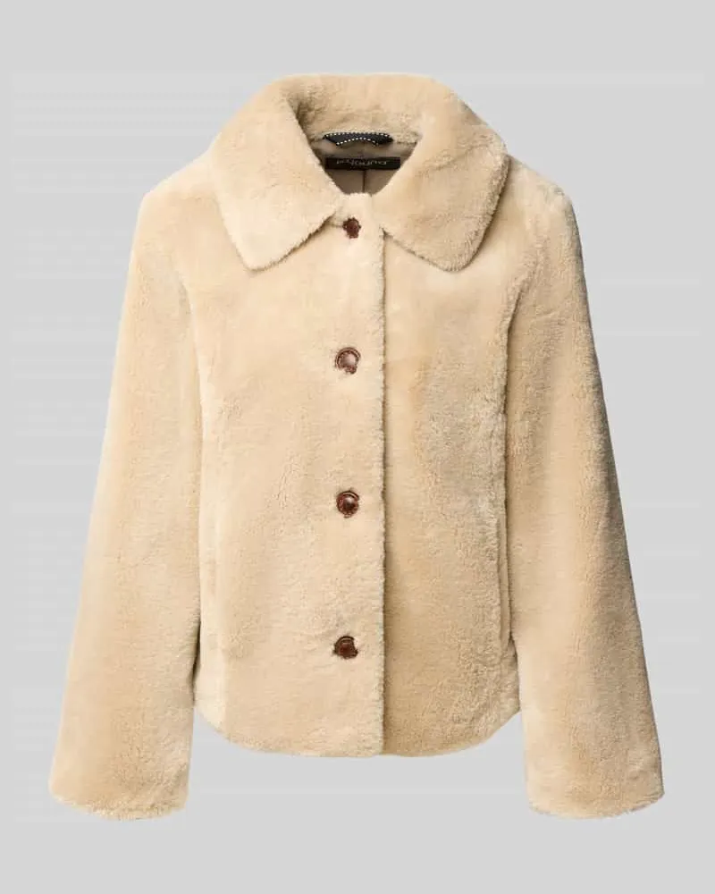 b.young Jacke aus Teddyfell mit Knopfleiste Modell 'CARLINNO Beige