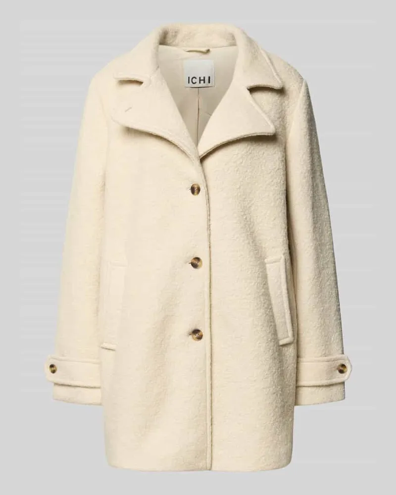 ICHI Relaxed Fit Mantel aus Woll-Mix Modell 'Tipa Offwhite