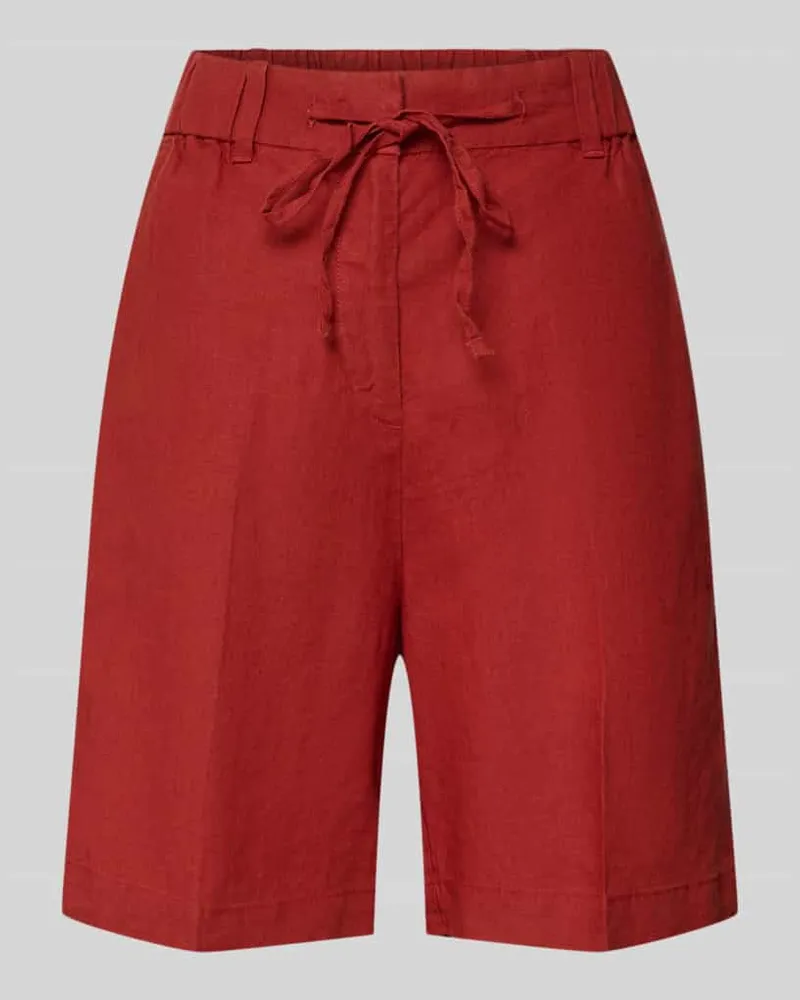 Marc O'Polo Wide Fit Shorts aus reinem Leinen mit Tunnelzug Bordeaux