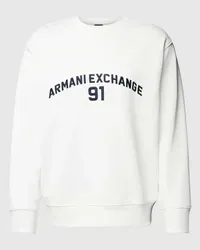 Armani Exchange Sweatshirt mit Label-Stitching Offwhite