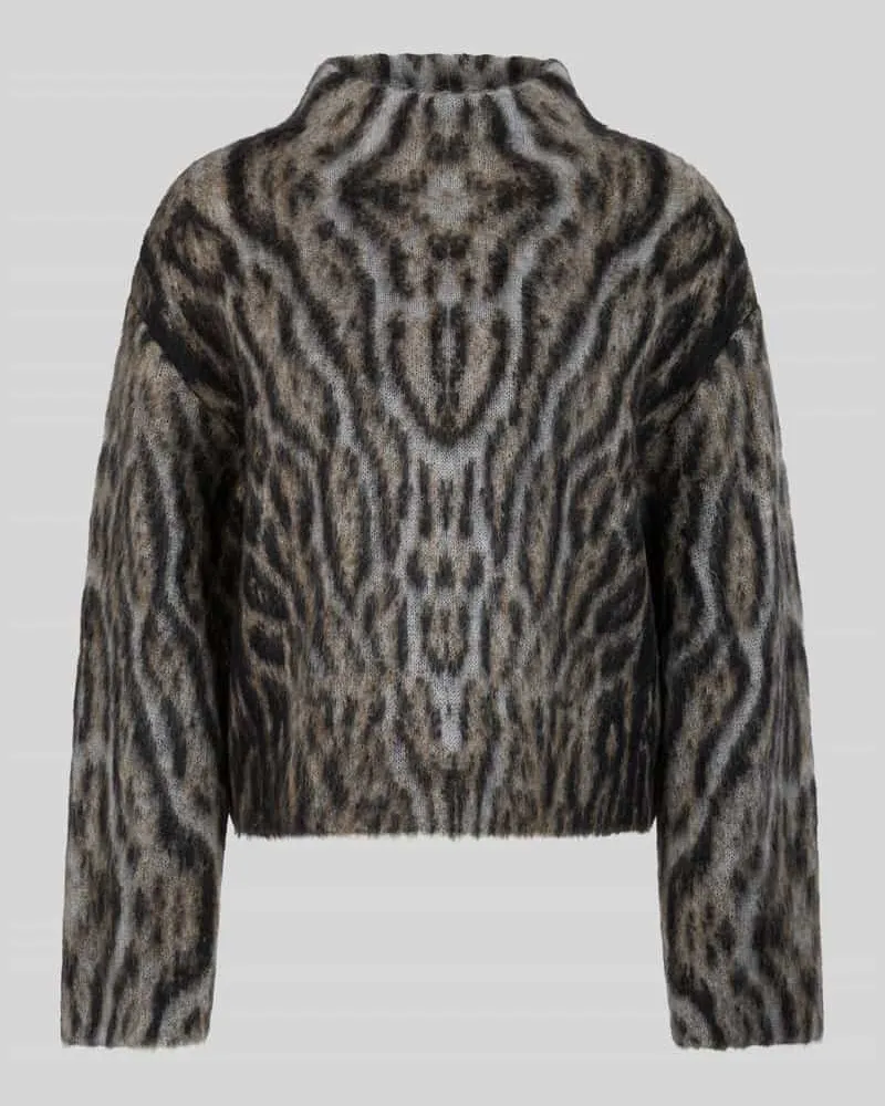 Marc Cain Pullover aus Mohairwolle mit ausgestelltem Ärmel Taupe