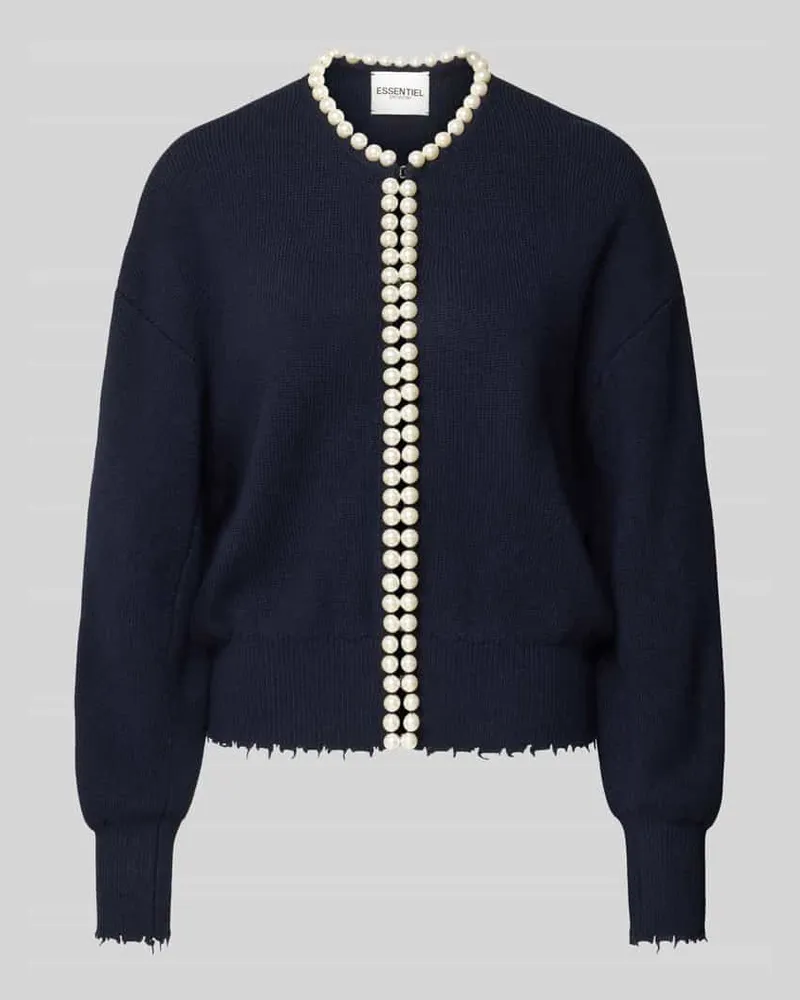 Essentiel Comfort Fit Strickjacke aus Woll-Mix mit Kaschmir Modell 'IDEAS Marine