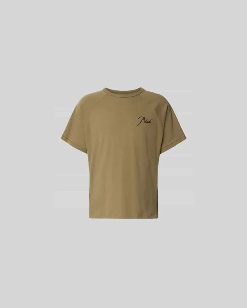 RHUDE Regular Fit T-Shirt aus reiner Baumwolle Oliv