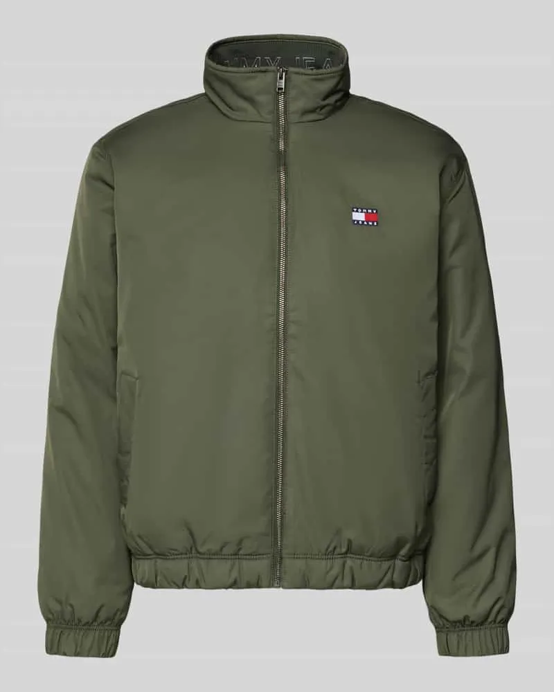 Tommy Hilfiger Relaxed Fit Bomberjacke mit Stehkragen Oliv