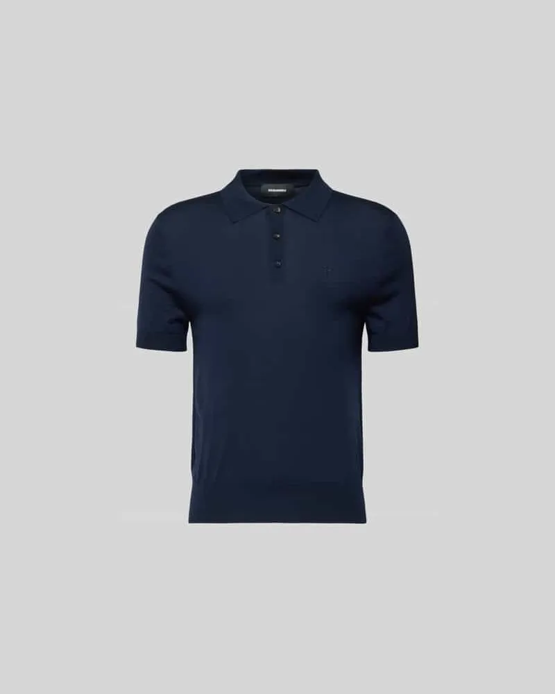 Dsquared2 Slim Fit Poloshirt in Strick-Optik Marine