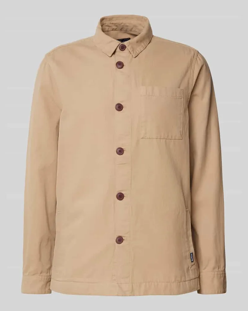 Barbour Hemdjacke mit Knopfleiste Sand