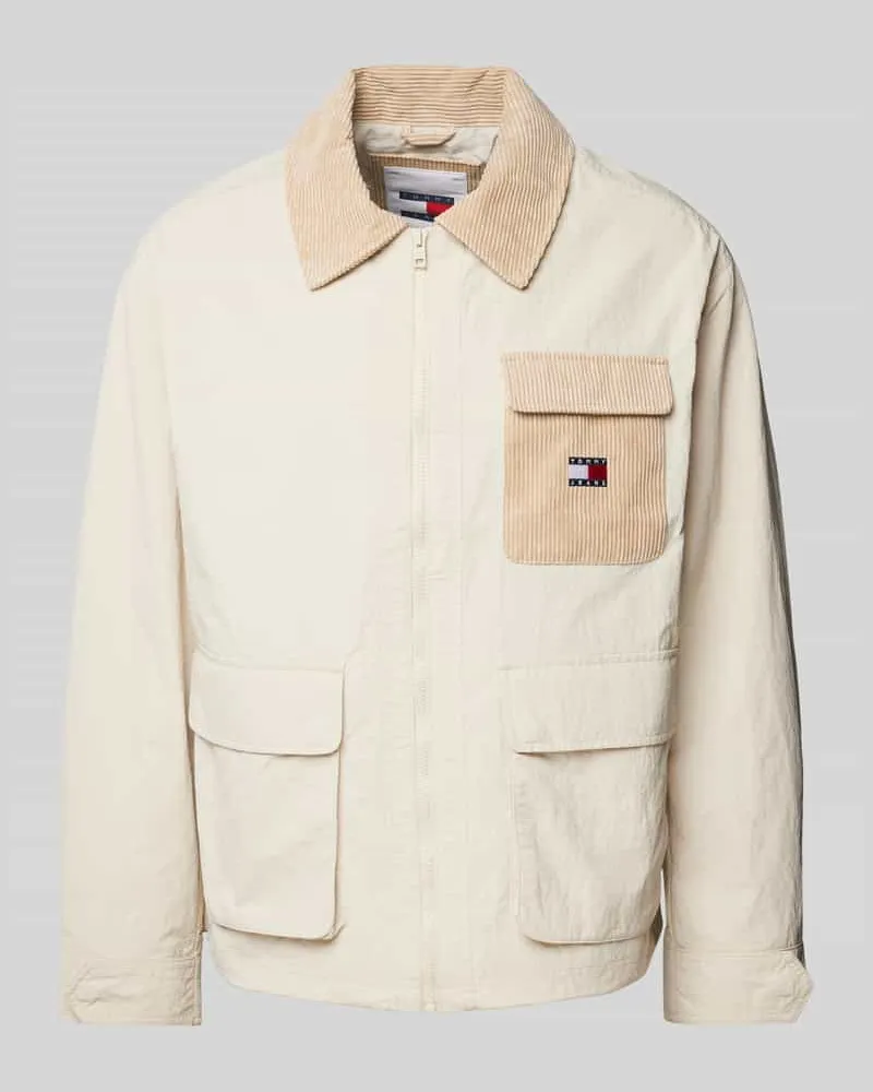 Tommy Hilfiger Jacke mit Label-Stitching und Pattentaschen Beige