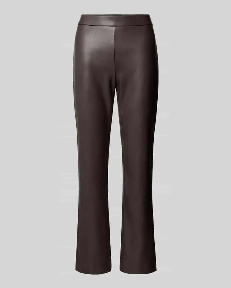 RAFFAELLO ROSSI  Flared Bootcut Hose in Leder-Optik Modell 'MACY Dunkelbraun