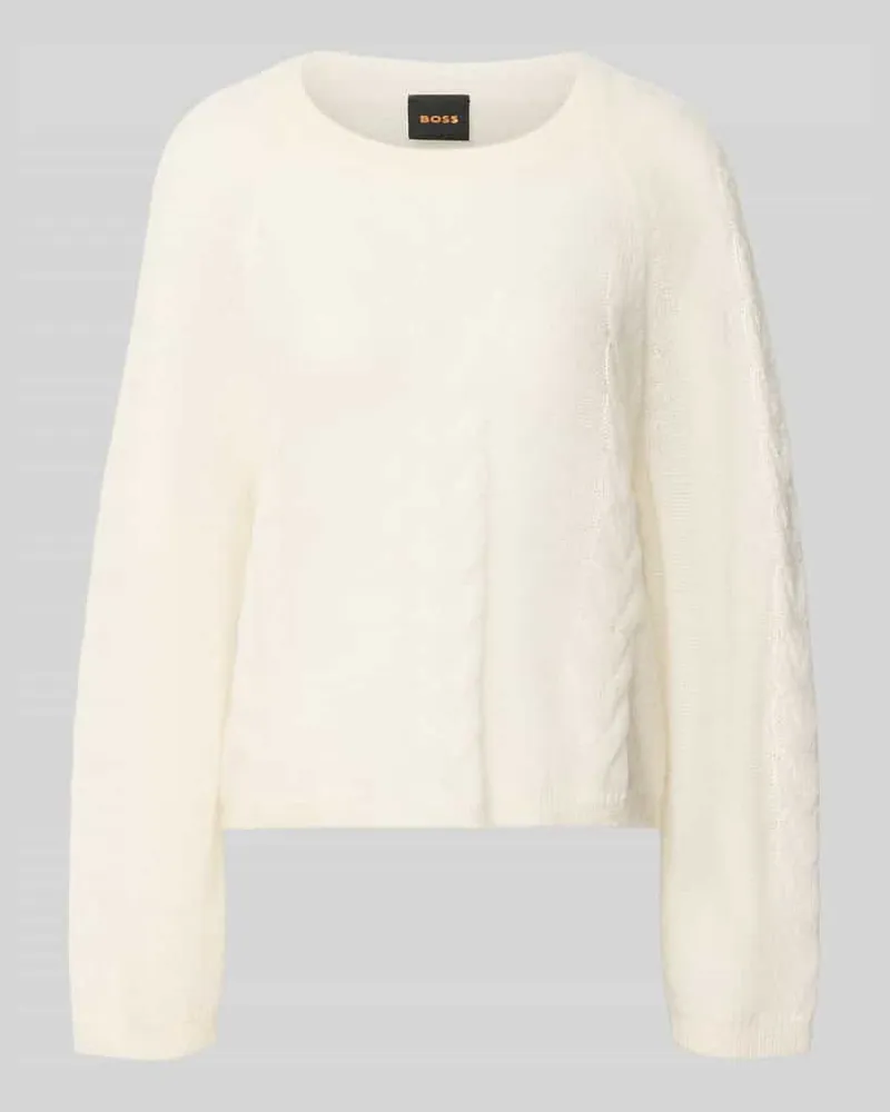 HUGO BOSS Regular Fit Pullover aus reiner Baumwolle Modell 'C_Fypera Offwhite