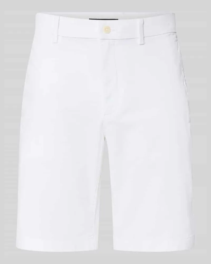 Tommy Hilfiger Regular Fit Bermudas aus Baumwoll-Mix Weiss