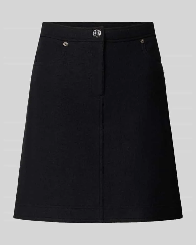 Marc Cain Gerader Mini-Rock aus reiner Schurwolle Black