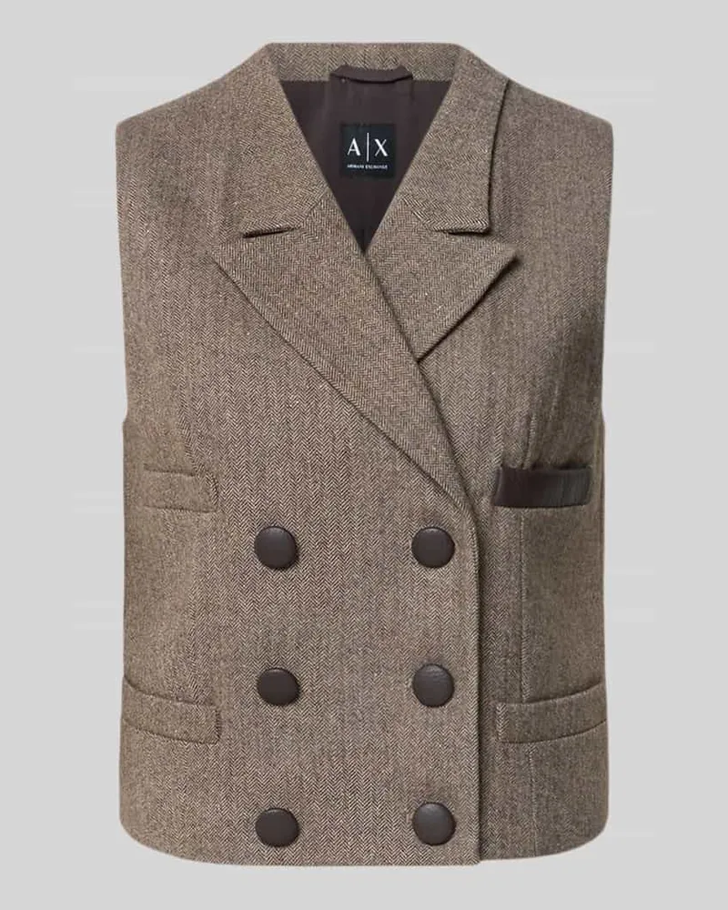 Armani Exchange Regular Fit Weste mit Reverskragen Dunkelbraun