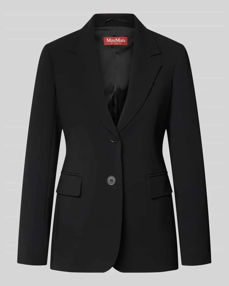 Max Mara Slim Fit Longblazer mit Reverskragen Modell 'LINZ Black