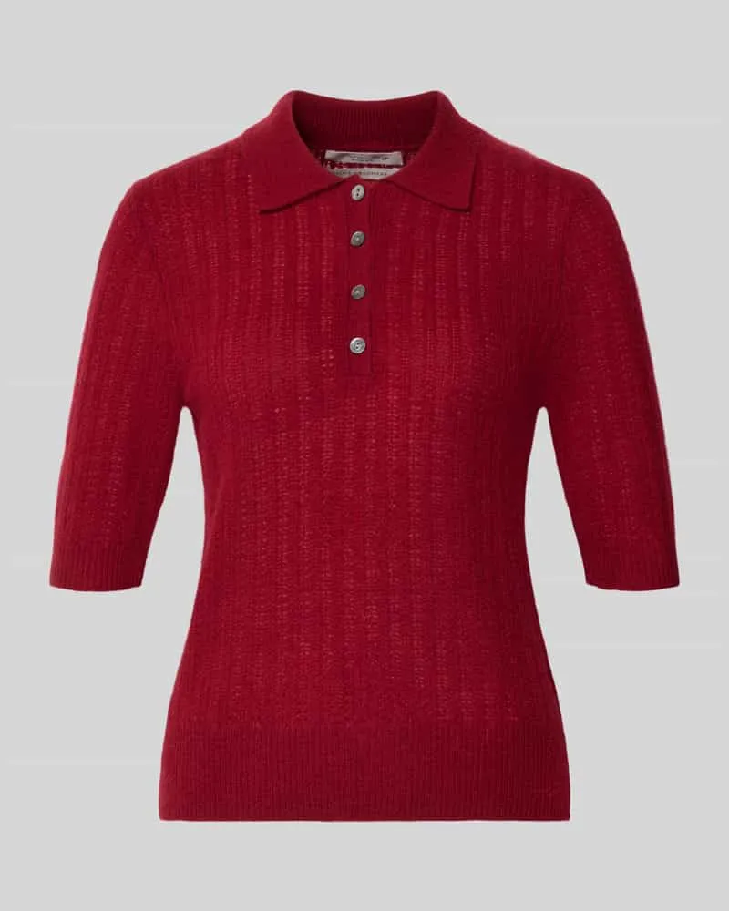Christian Berg Slim Fit Poloshirt aus reinem Kaschmir Bordeaux