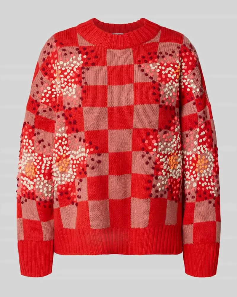 Essentiel Loose Fit Pullover aus Schurwoll-Mix Rot