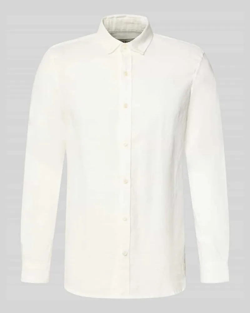 Scotch&Soda Regular Fit Leinenhemd mit Button-Down-Kragen Offwhite