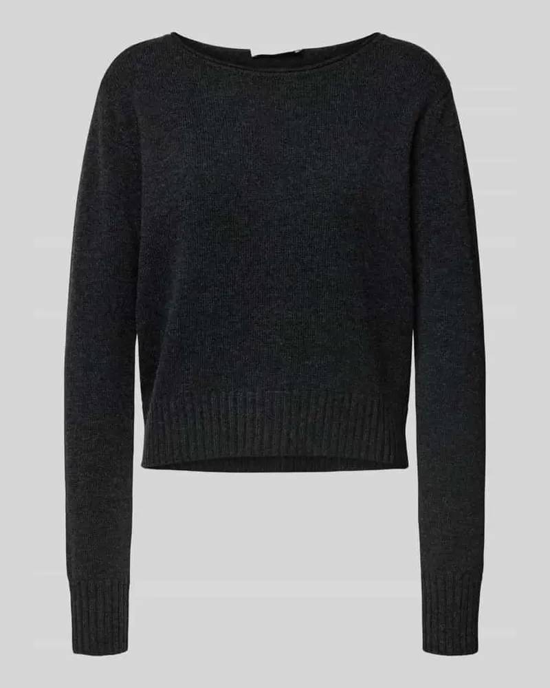 0039 Italy Strickpullover aus Kaschmir-Mix mit Rundhalsausschnitt Anthrazit