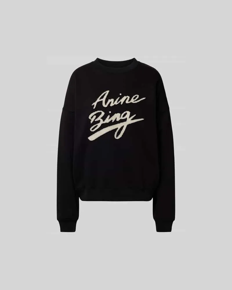 Anine Bing Oversized Sweatshirt mit Label-Detail Black