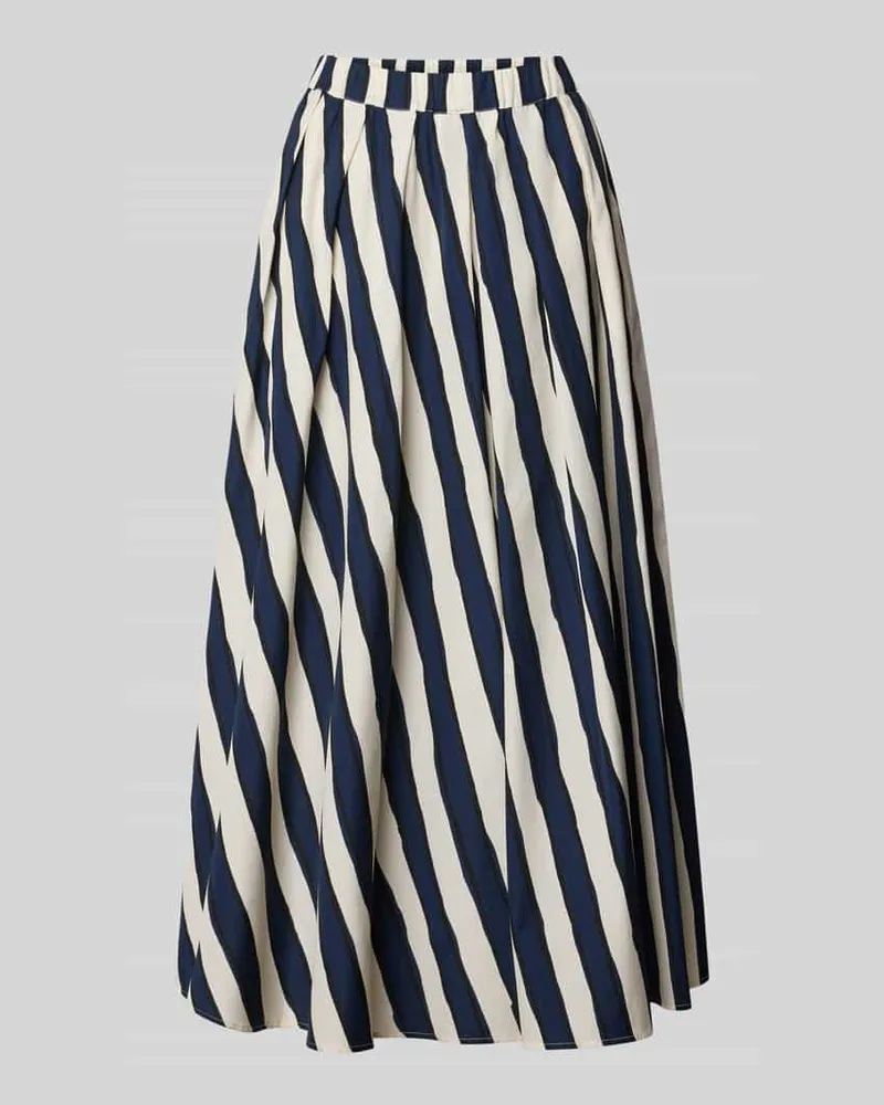Max Mara Ausgestellter Maxi-Rock aus reiner Baumwolle Dunkelblau