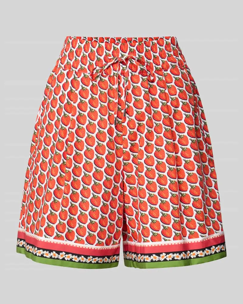 Marc Cain Relaxed Fit Bermudas mit Bundfalten Koralle