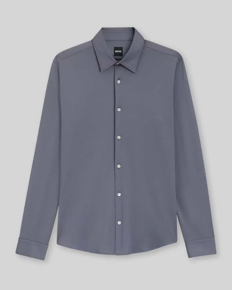 HUGO BOSS Slim Fit Businesshemd mit Kentkragen Modell 'ROAN Marine