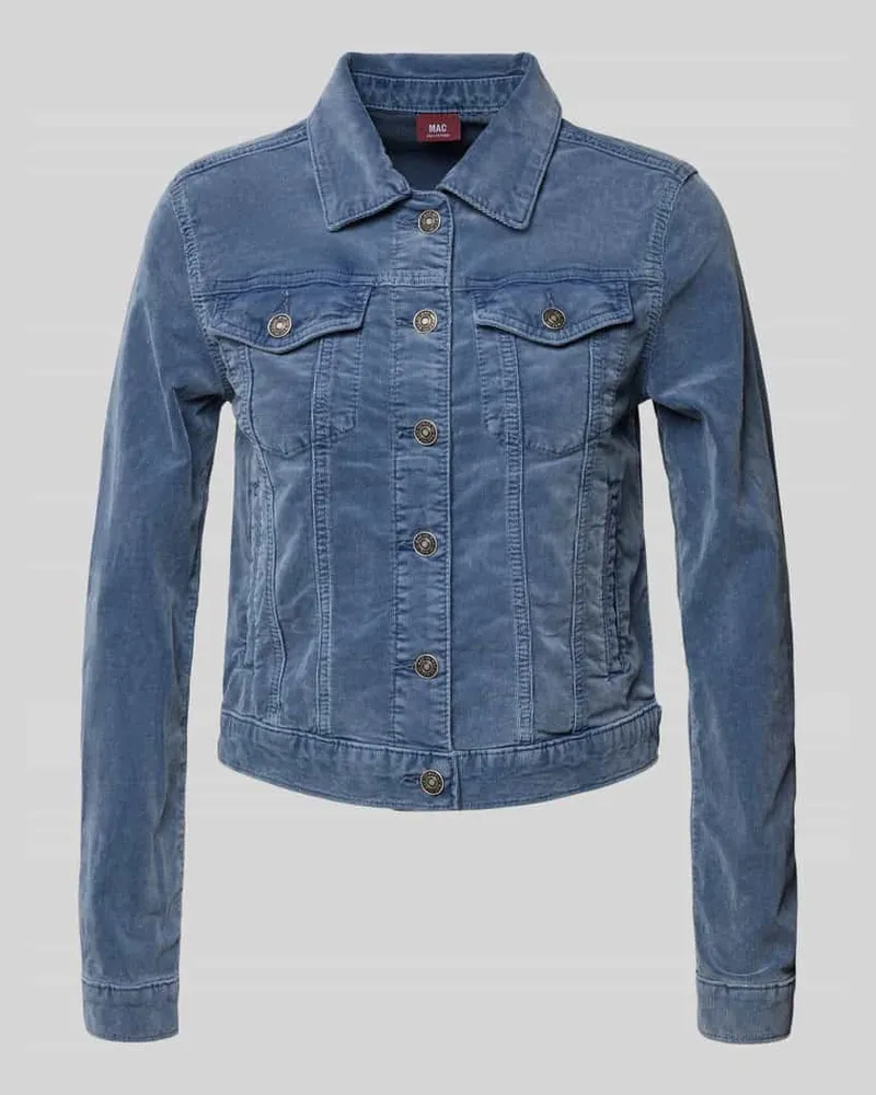 MAC Jeans Jacke aus Cord mit Brusttaschen Blau