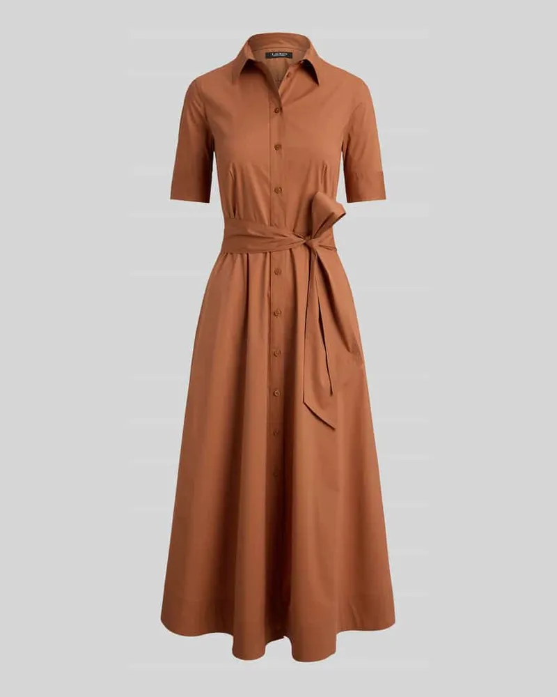 Ralph Lauren Tailliertes Freizeitkleid aus Baumwoll-Mix Terra