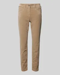 Luisa Cerano Regular Fit Jeans im 5-Pocket-Design Camel