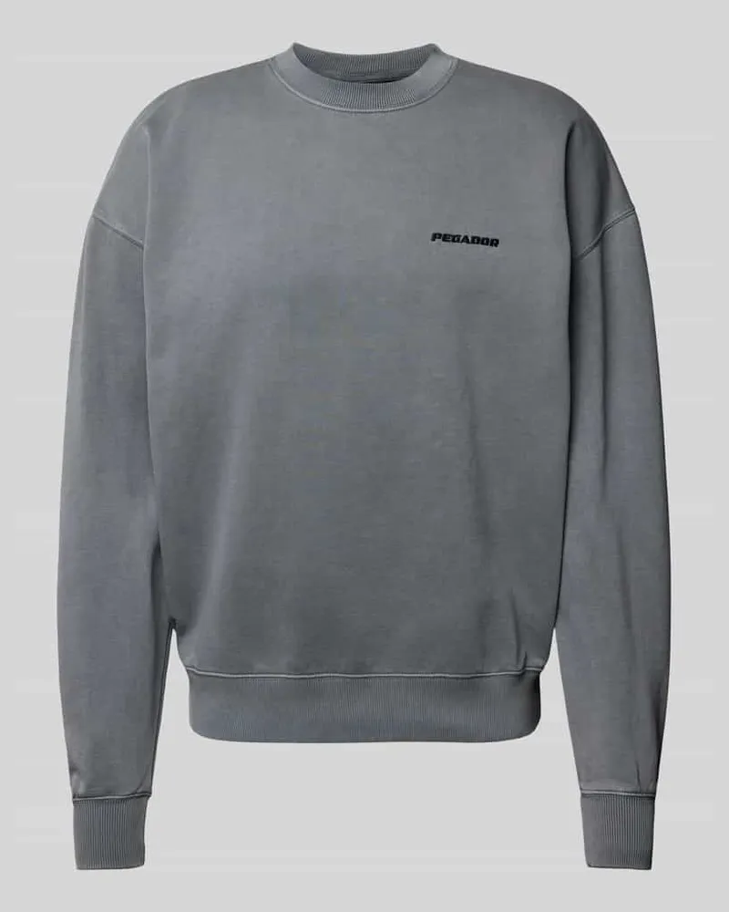 PEGADOR Oversized Sweatshirt mit Label-Stitching Black