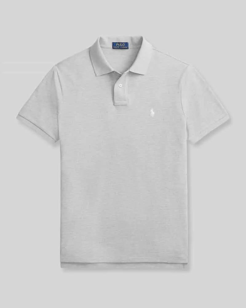 Ralph Lauren Regular Fit Poloshirt aus reiner Baumwolle Hellgrau