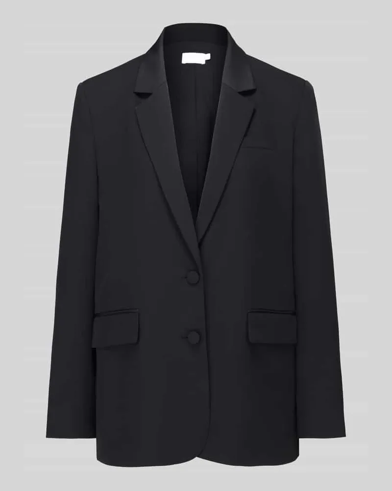 JAKE*S Regular Fit Longblazer mit Schulterpolstern Black