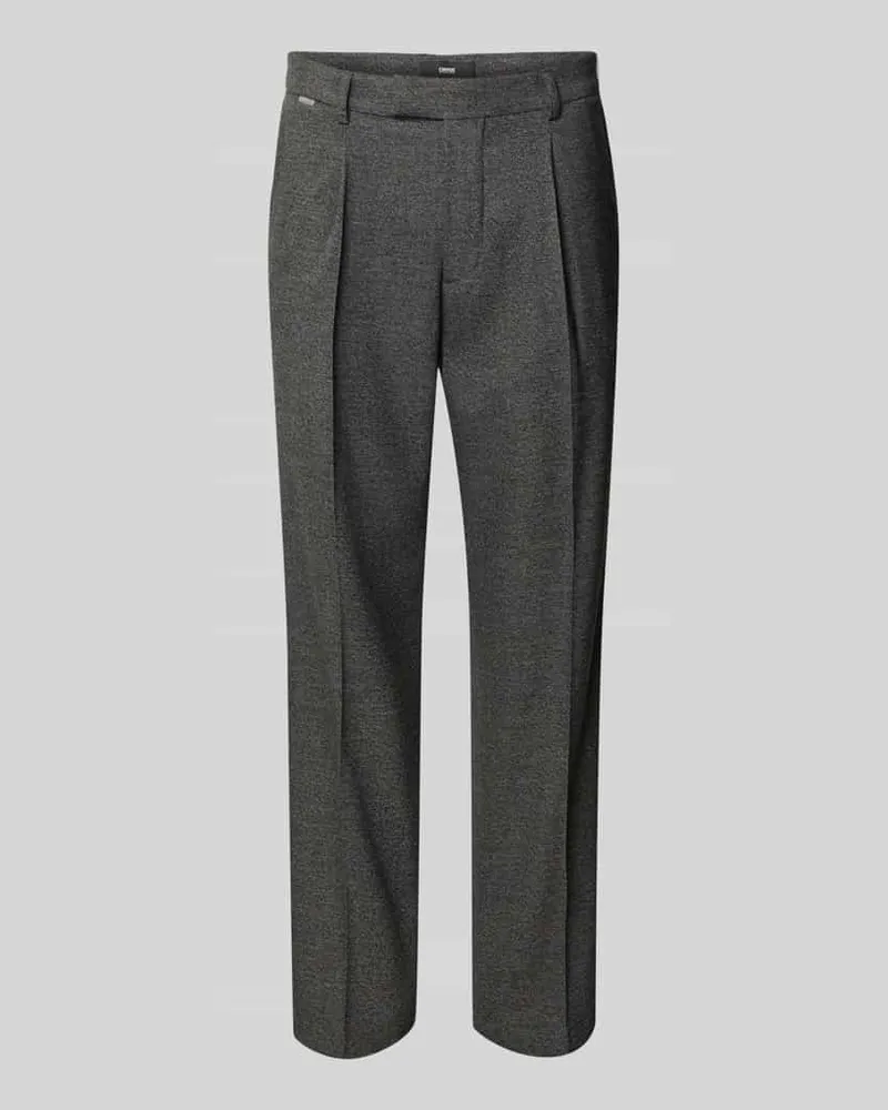 cinque Regular Fit Stoffhose mit Bügelfalten Modell 'Salto Dunkelgrau