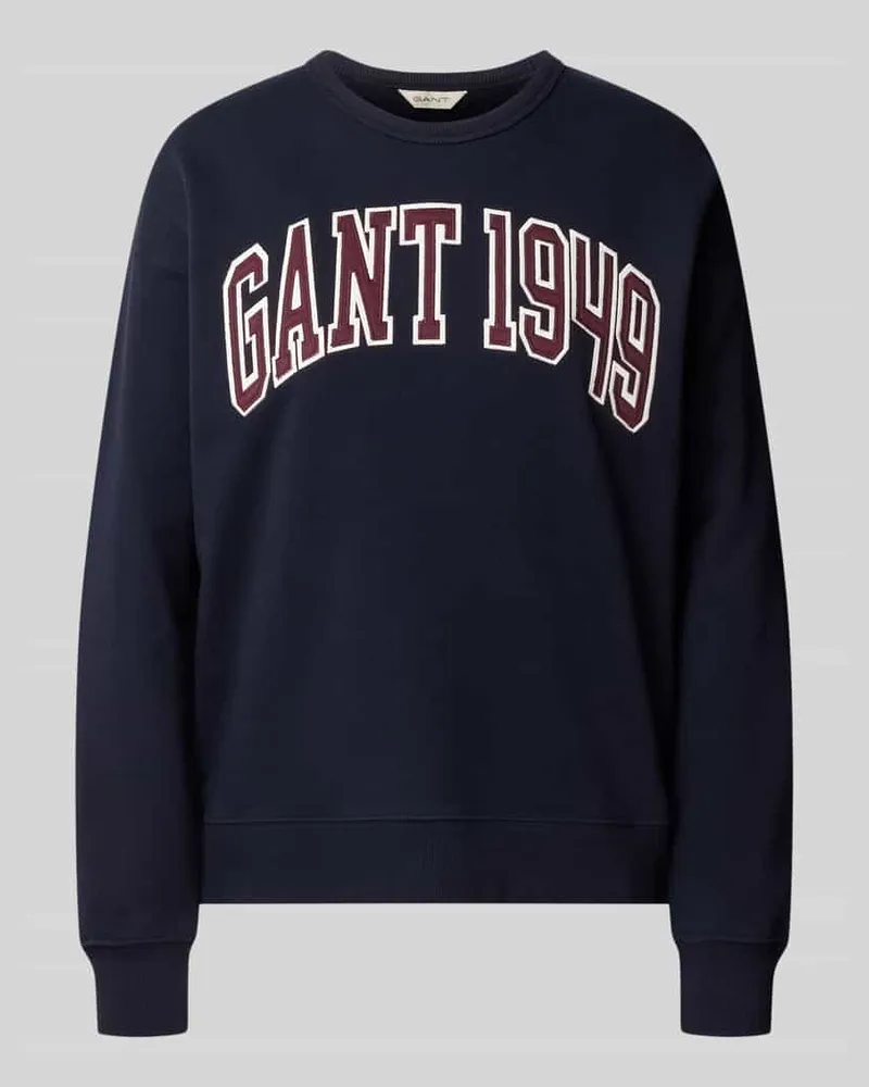 Gant Relaxed Fit Sweatshirt aus reiner Baumwolle Rauchblau