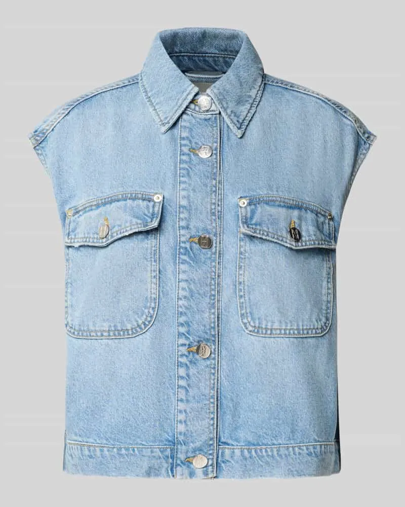 Marc O'Polo Regular Fit Jeansweste aus Lyocell-Baumwoll-Mix Blau