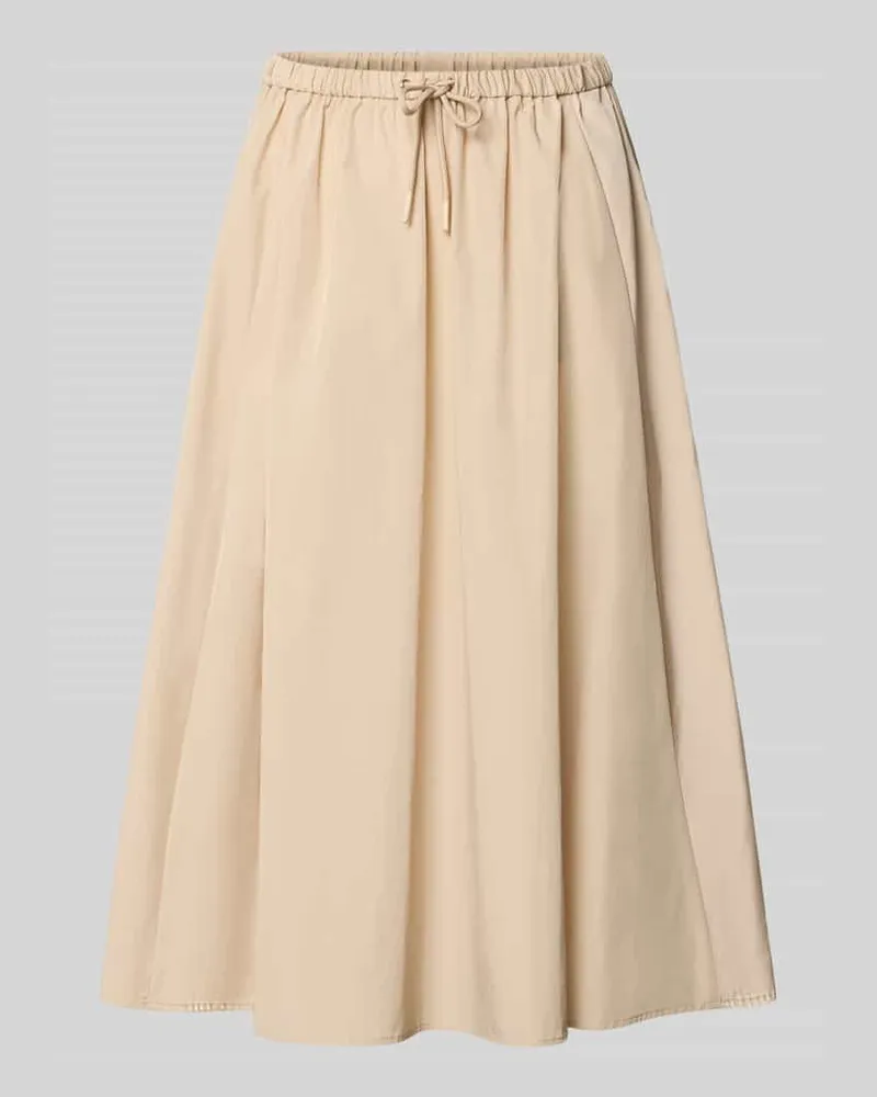 Stefanel Midirock mit Eingrifftaschen und Kordelzug Sand