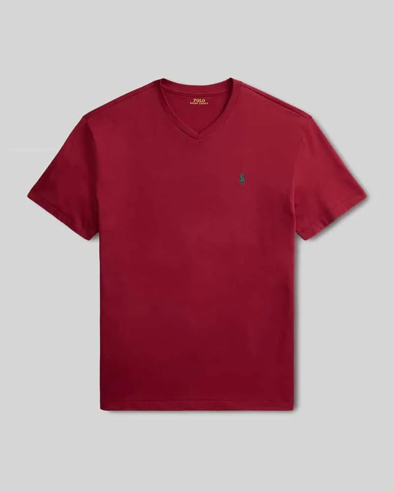 Ralph Lauren Regular Fit T-Shirt aus reiner Baumwolle Bordeaux