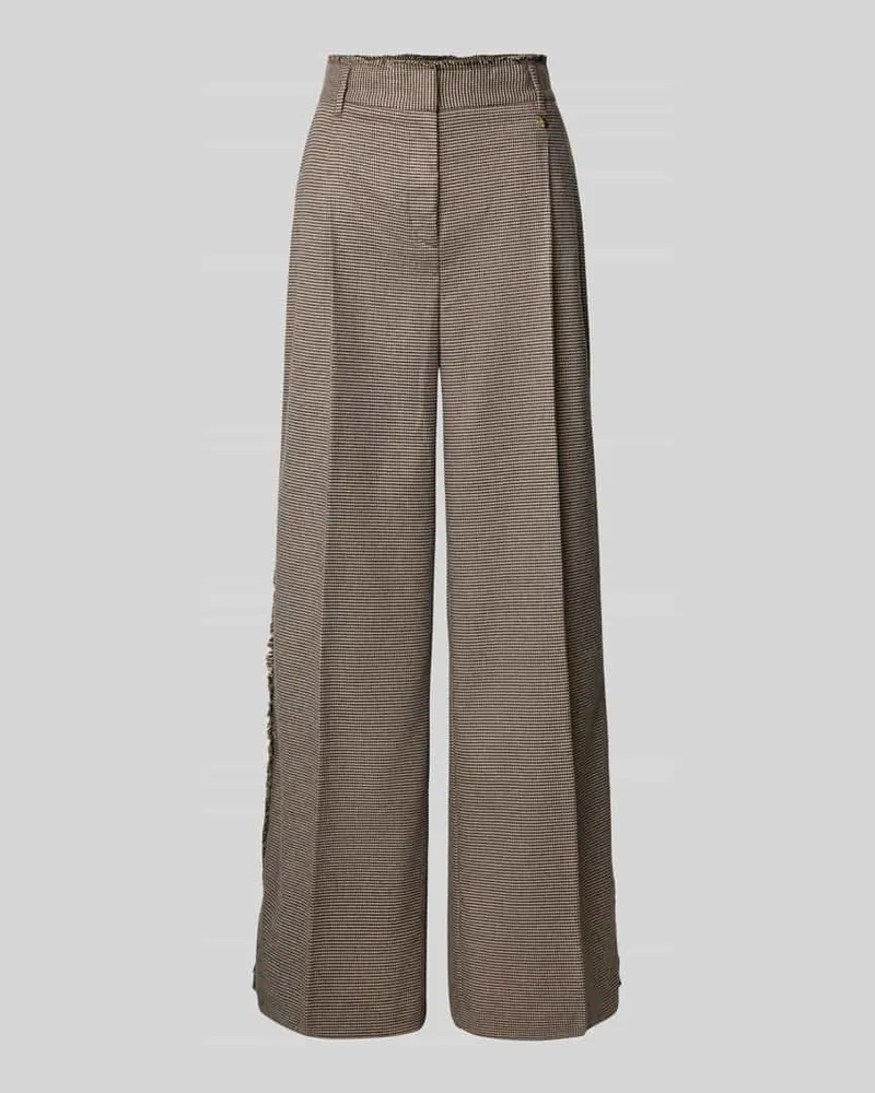 Liu Jo Hose mit Bügelfalten und Fransen Beige