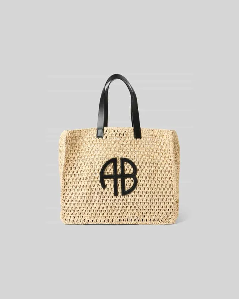 Anine Bing Tote Bag mit Logo-Print Sand