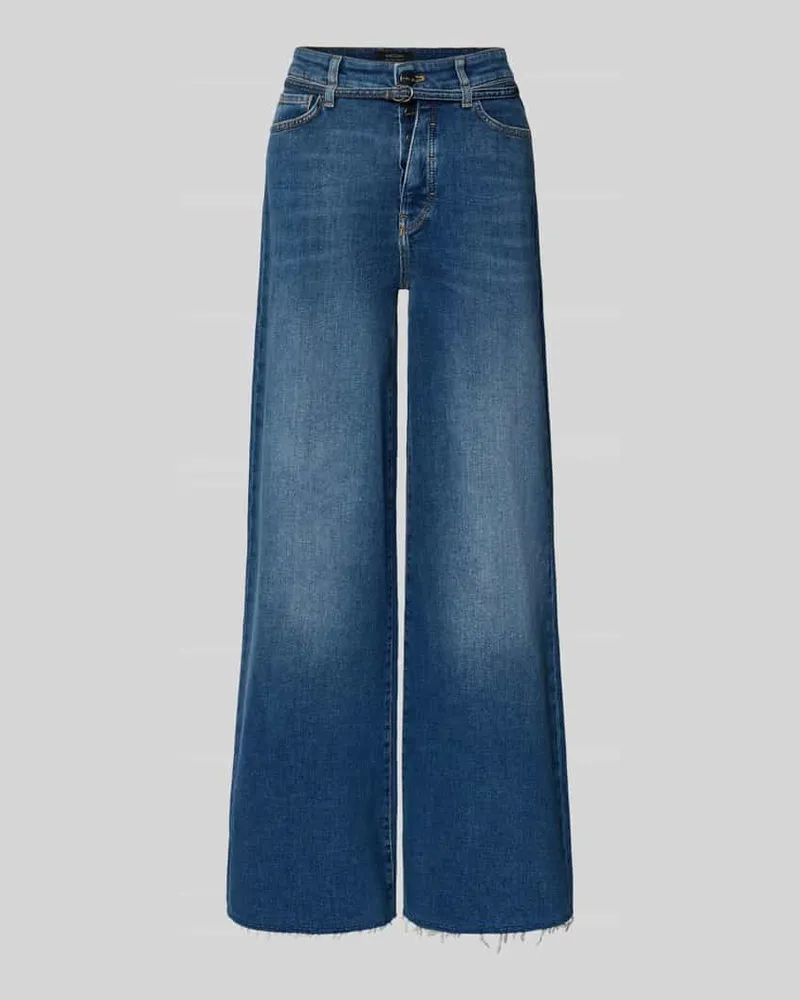 Marc Cain Wide Fit Jeans mit Taillenband Marine