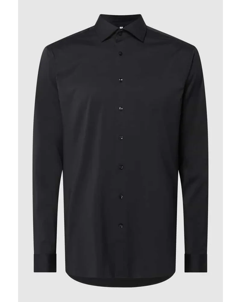 Seidensticker Slim Fit Business-Hemd aus Twill - feuchtigkeitsregulierend Black