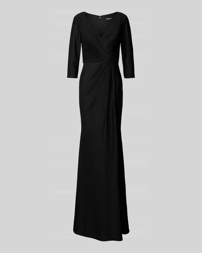 Unique Abendkleid mit tiefem V-Ausschnitt Black