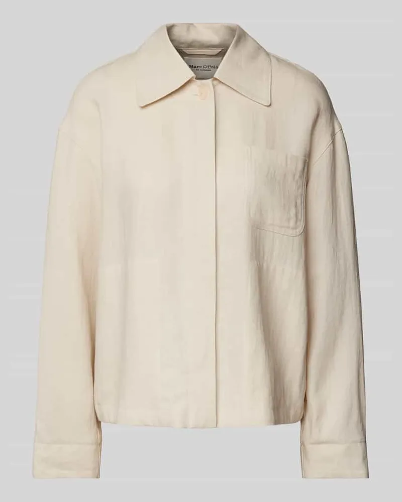 Marc O'Polo Regular Fit Overshirt aus Leinen-Viskose-Mix Ecru