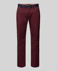 McNeal Slim Fit Chino mit Gürtel Bordeaux