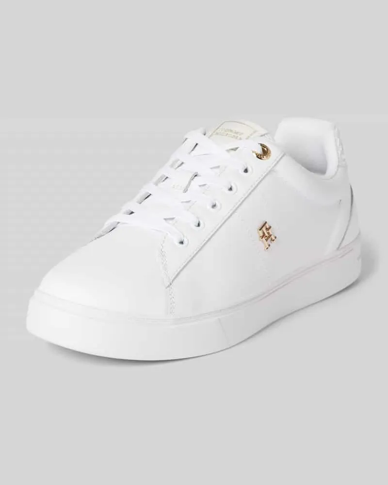 Tommy Hilfiger Sneaker aus Leder  mit Label-Detail Modell 'ELEVATED Weiss